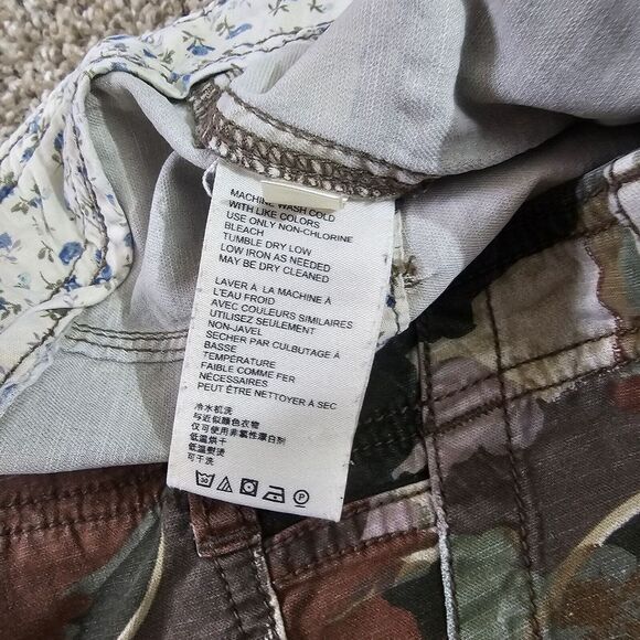 Anthropologie Cargo Pants Womens 27 Camo Camouflage Cargo Pants Distressed Y2K - Picture 11 of 11